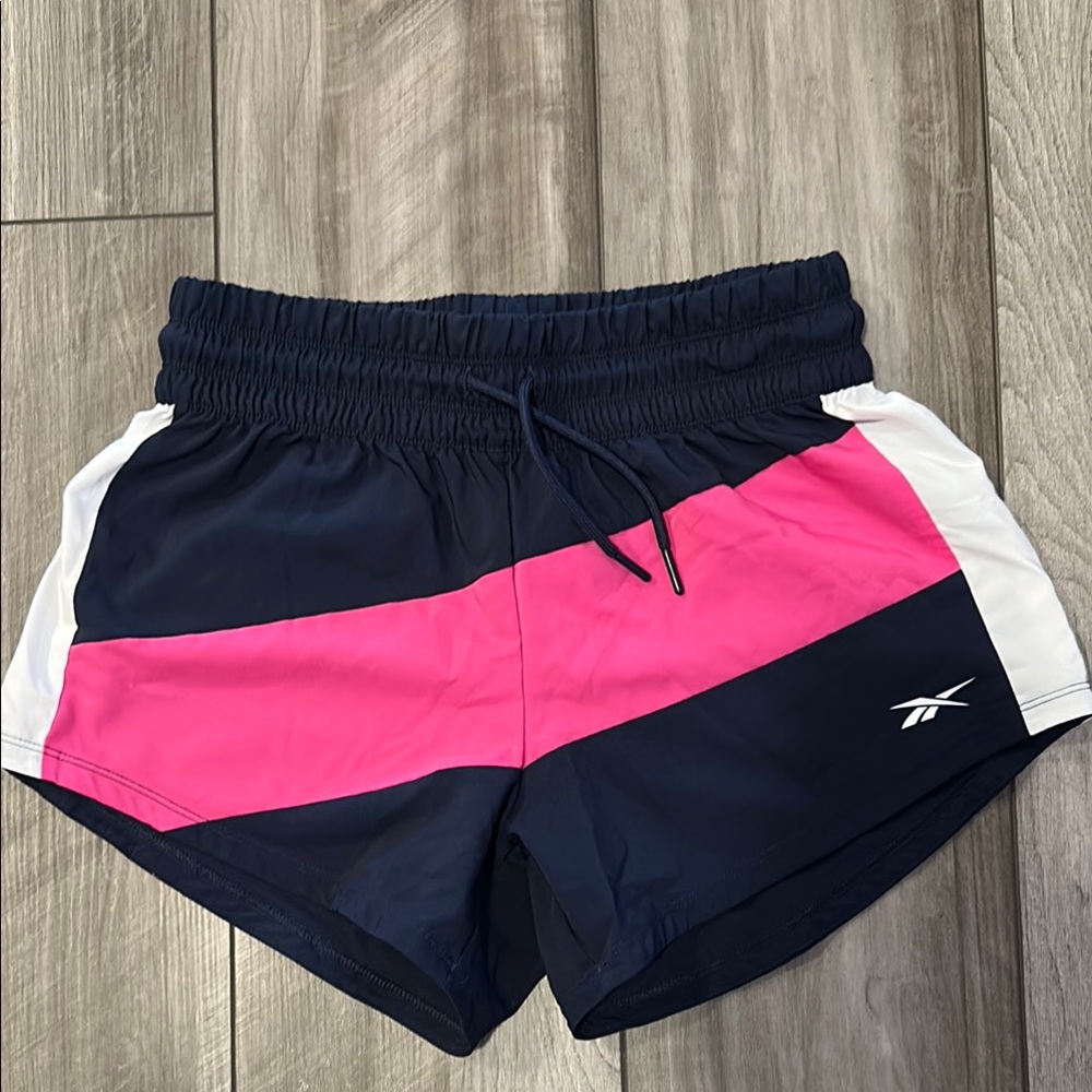 Reebok Blue and Pink Athletic Shorts